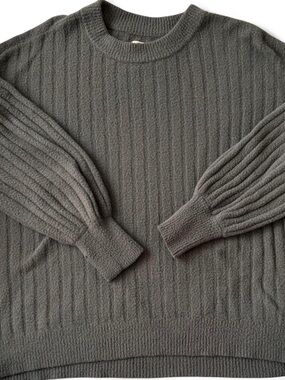 aerie Ribbed Crewneck Sweater - Charcoal Gray
